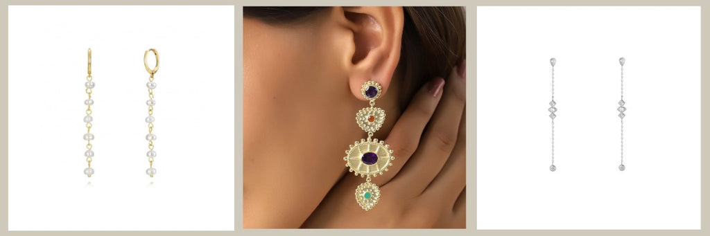 PENDIENTES LARGOS PARA FIESTAS Y EVENTOS