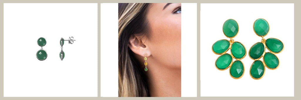 PENDIENTES PARA VESTIDO VERDE