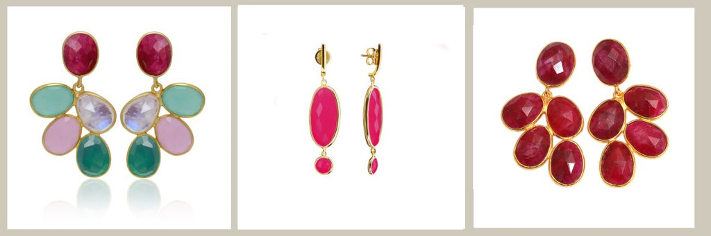 PENDIENTES PARA VESTIDO COLOR BUGANVILLA