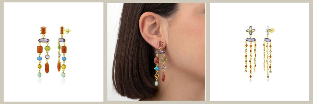 PENDIENTES PARA VESTIDO CORAL