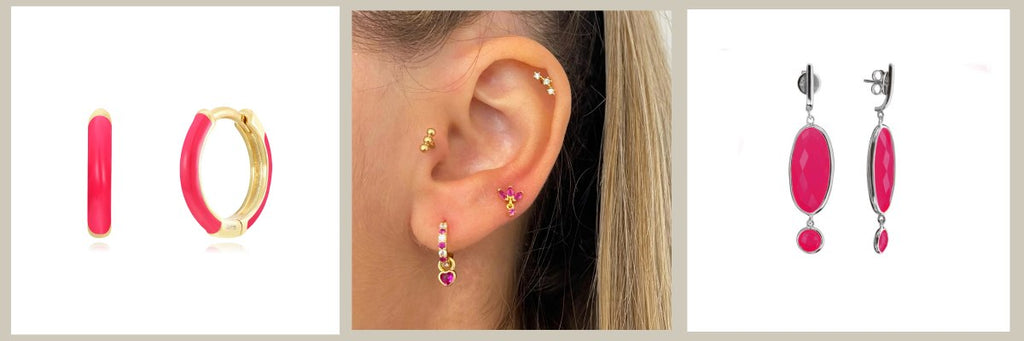 PENDIENTES PARA VESTIDO FUCSIA
