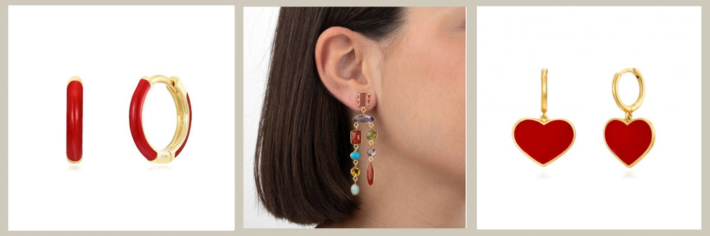 PENDIENTES PARA VESTIDO ROJO