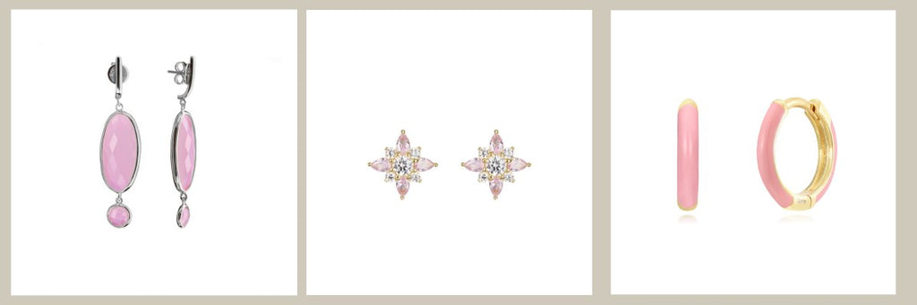 PENDIENTES PARA VESTIDO ROSA PALO